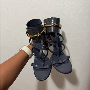 Gucci Ursula Navy Heel with Dust Bag